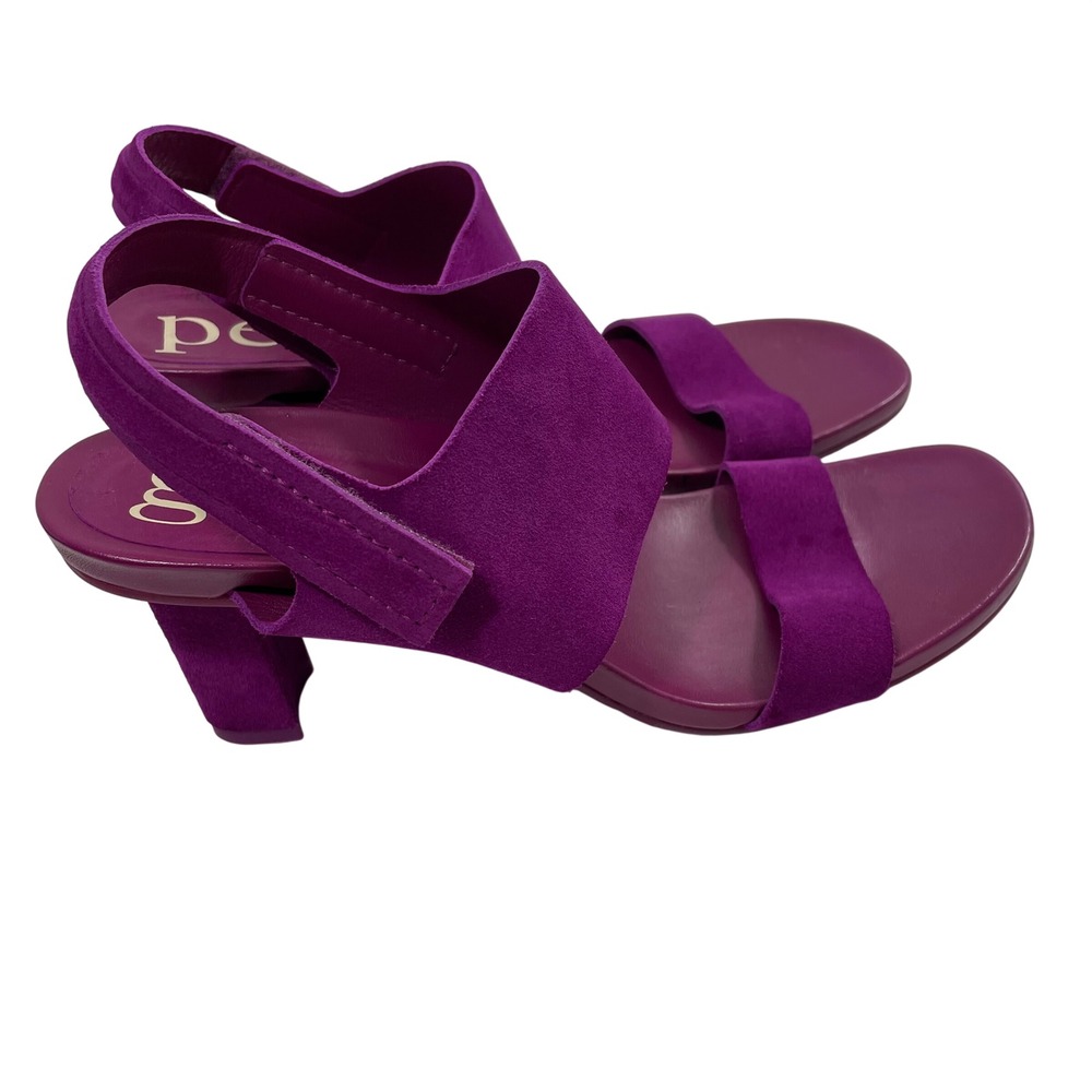 NWT Pedro Garcia Collins Purple Suede Slingback Block Heel Sandals Size 40 US 10